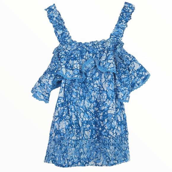 House Of Harlow 1960 Womens Martine Tank Top Blue Flutter Sleeve Size XS - Picture 3 of 5